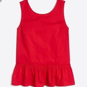 J Crew red peplum top